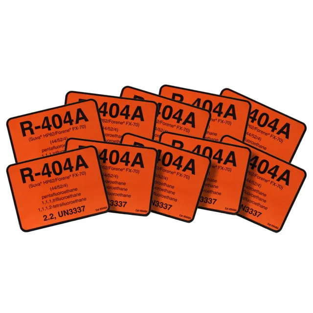 R-404A / R404A Label # 04404 , Pack of (10)
