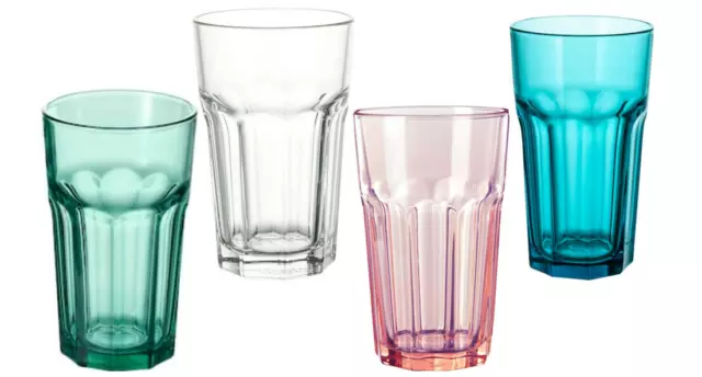 IKEA Drinking Tumbler Set of 6 Glasses Tall Juice Water Glassware POKAL 350ml