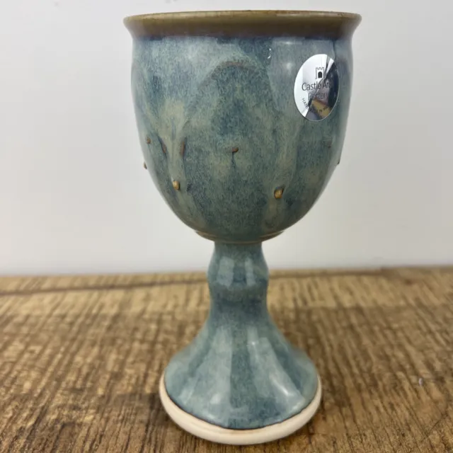 Handmade Wine Goblet Hand-Thrown Hand-Glazed in Ireland Measures 7”
