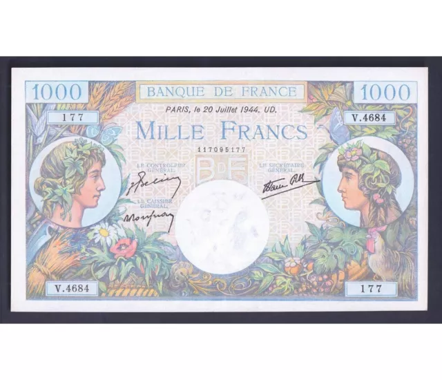 #66161 - 1000 Francs Commerce & Industrie FRANCE 1944 F.39.12 condition : AU/SPL