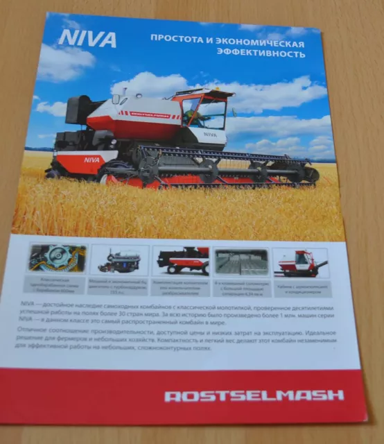 Rostselmash Niva Combine Harvester Agriculture Russian Brochure Prospekt