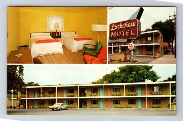 Sault Ste Marie MI-Michigan, Lockview Motel & Cottages, Antique Vintage Postcard