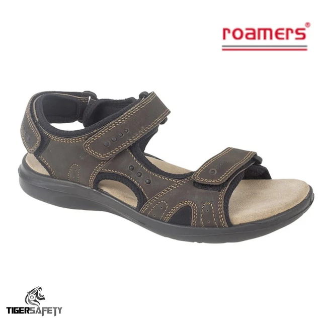 Roamers M990B Hommes Ciré Marron Cuir Réglable Été de Luxe SPORTS Sandales