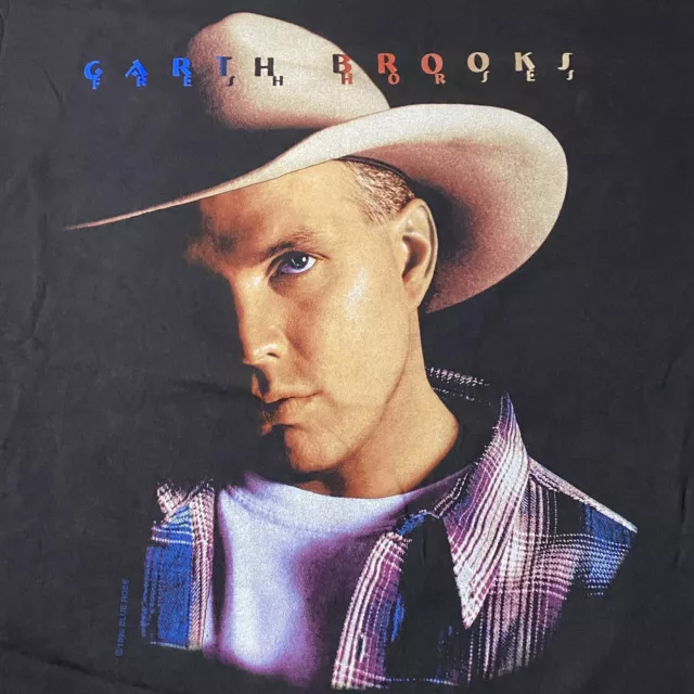 XL Vintage Beefy Hanes 1996 Garth Brooks Fresh Horses Tour Black T Shirt Men’s