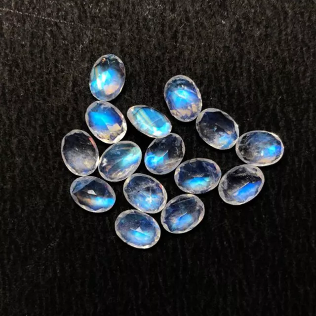 Natural Rainbow Moonstone 3x5mm To 12x16mm Oval Faceted Cut Loose Gemstone