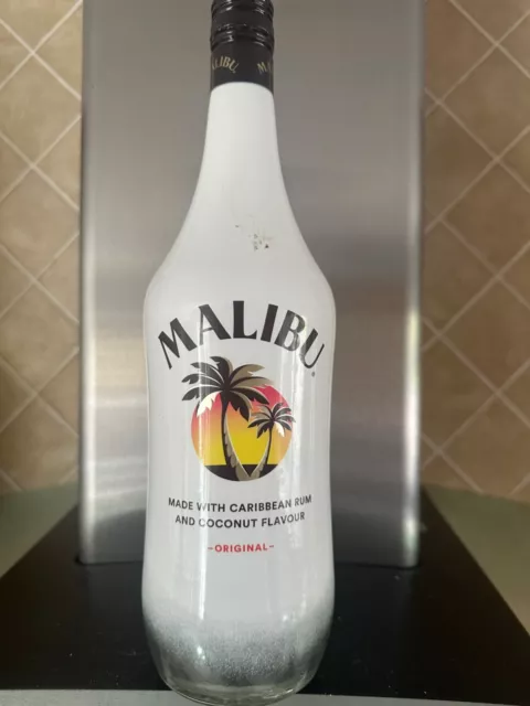 Malibu Coconut Flavoured Rum - Empty 1 Litre Bottle