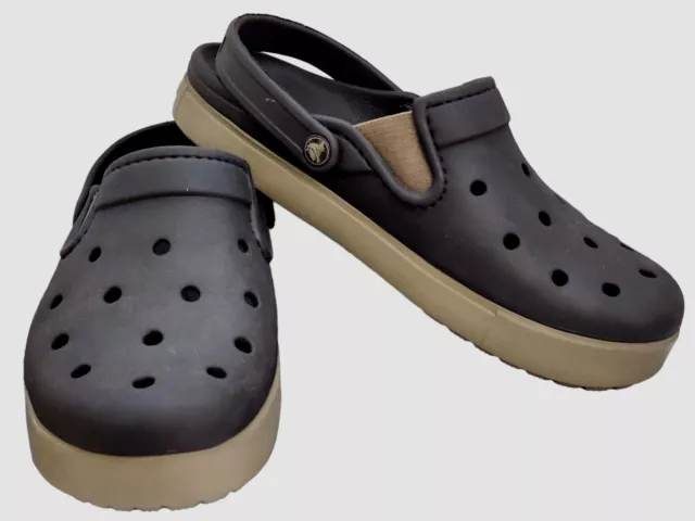 Crocs Unisex CitiLane Brown Tan Clog Size Mens 9 Womens 11 - Excellent Condition