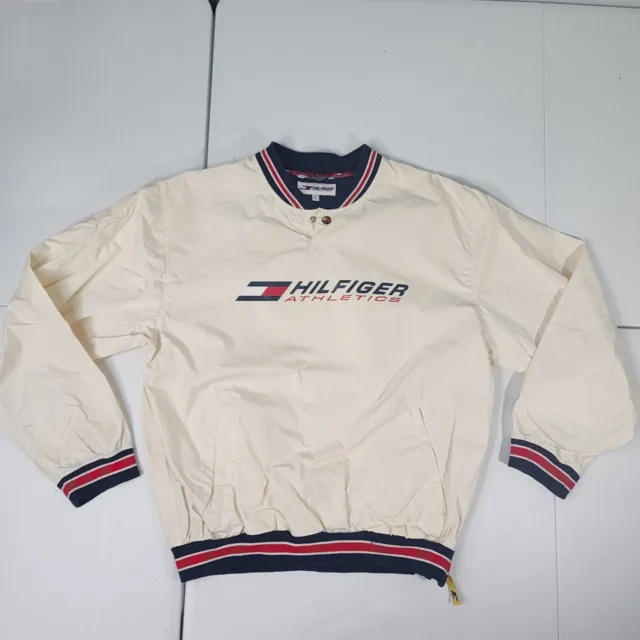 Vintage Tommy Hilfiger Athletics Pullover Windbreaker Jacket Men L Logo Golf 90s