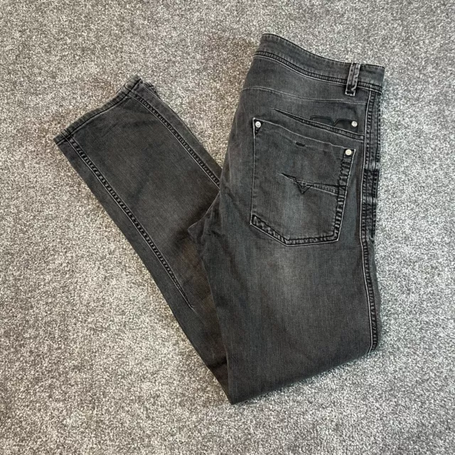 Jean Diesel Darron Regolari Slim Affusolati W34 L32 Elasticizzati Grigio Scuro Fly con bottoni