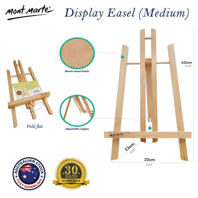 Mont Marte Mini Display Easel Tabletop Medium Canvas Frame Wooden Display Stand