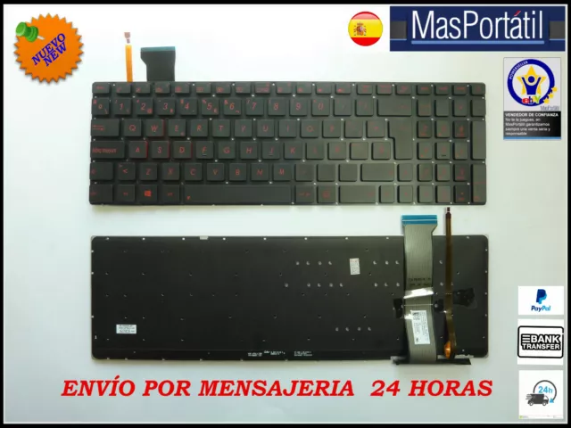 Clavier Espagnol Neuf Portable ASUS Rog G771JM Series Rétro-éclairé TEC48