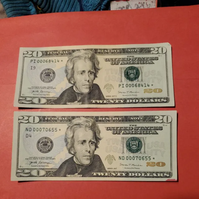2× $20 dollar star note 2017 & 2017A