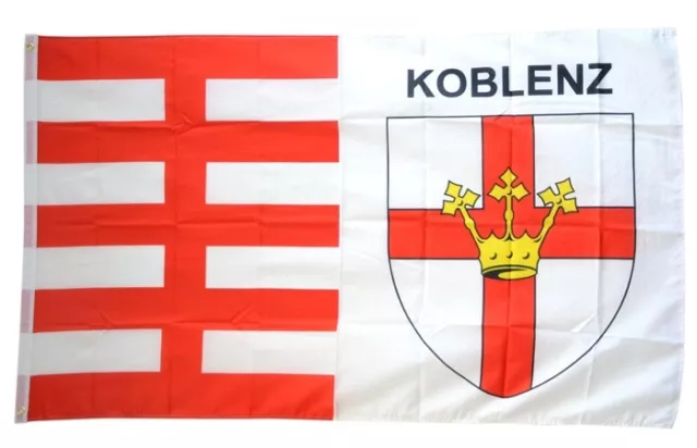 Fahne Deutschland Stadt Koblenz Flagge Koblenzer Hissflagge 90x150cm