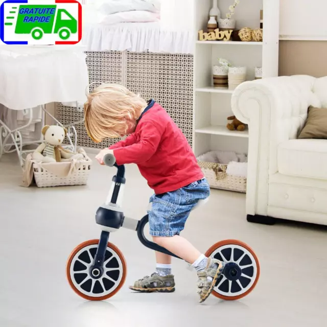 Tricycle Evolutif 5-en-1 avec Putter pour Enfants 2-4 Ans Pédale et Roue Arrière 3