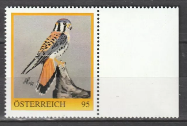 Österreich personalisierte BM 2024 Turmfalke Zeichnung ** postfrisch