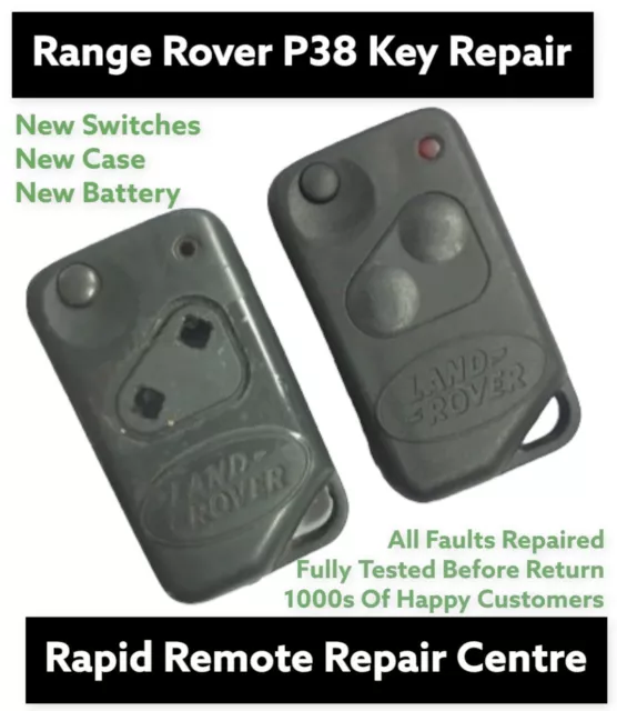 Repair refurbishment fix for Range Rover P38 remote flip key fob + new case