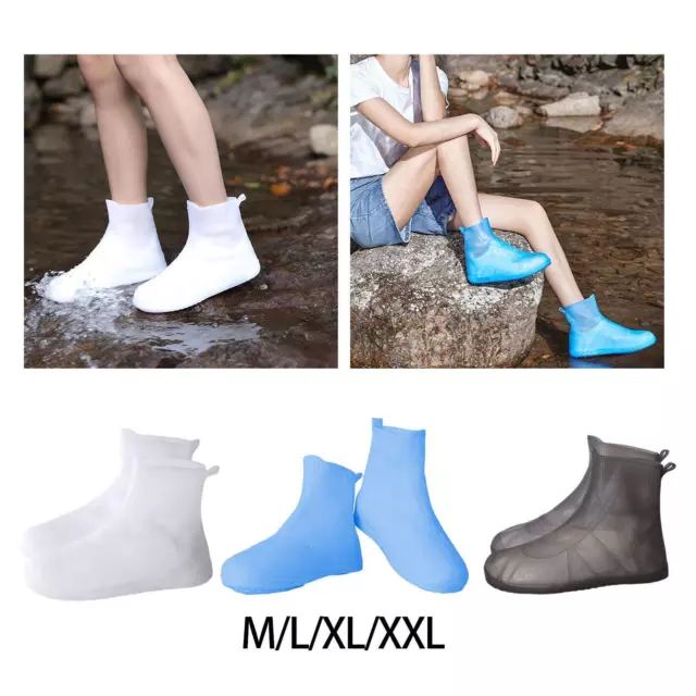 Couvre-chaussures de pluie unisexe bottes de pluie imperméables réutilisables