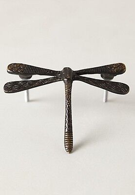 NIB Anthropologie IN-THE-GARDEN Handle Knob Metal Oversized 4" DRAGONFLY Insect