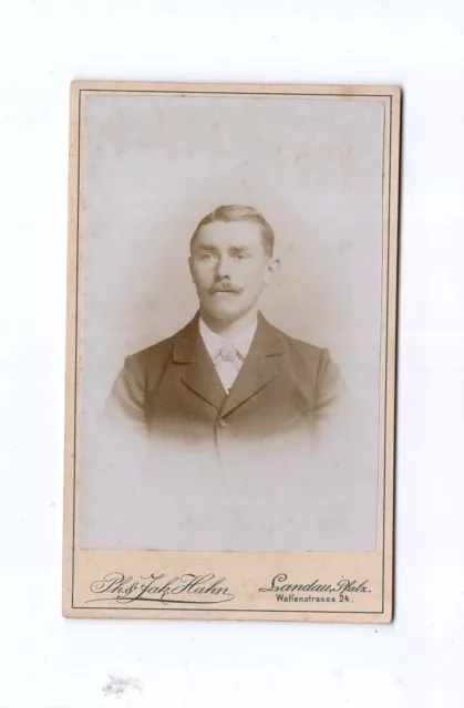 CDV Foto Herrenportrait - Landau / Pfalz 1890er