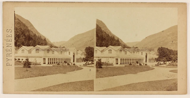 Luchon Pyrenäen Frankreich Foto Stereo Th1L6n Vintage Albumin c1865