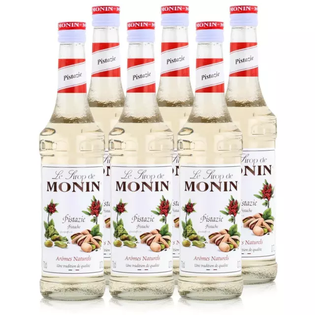 Monin Sirup Pistazie 700ml - Cocktails Milchshakes Kaffeesirup (6er Pack)