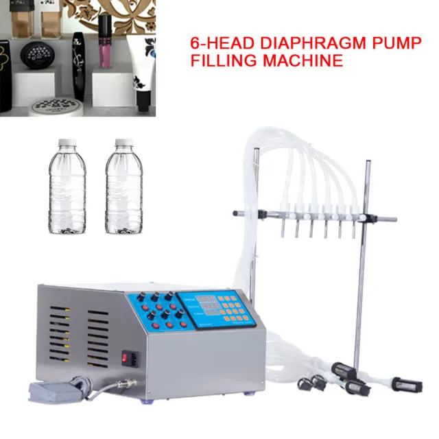 6-Head Semi-Automatic Liquid Filling Machine Stainless Electric Bottle Filler