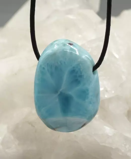 Anhänger LARIMAR Atlantisstein Edelstein-Anhänger XL Trommelstein gebohrt e3