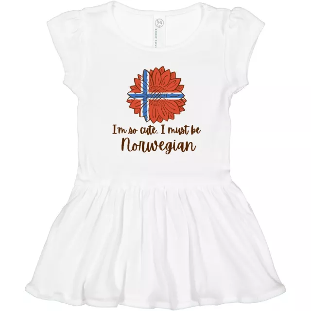Inktastic I'm So Cute, I Must Be Norwegian Sunflower Toddler Dress Flags Flowers