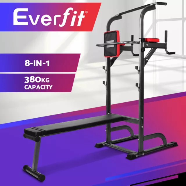 Everfit Weight Bench Chin Up Bar Bench Press Gym Equipment Fitness Bench