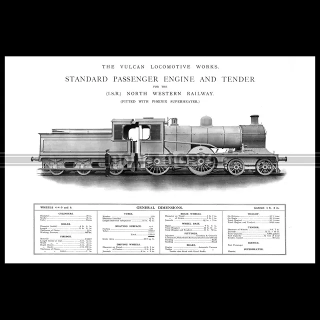 Photo T.000137 STEAM LOCOMOTIVE SPS NORTH WESTERN RAILWAY NWR INDIAN TRAIN