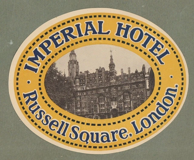 Hotel luggage label England Imperial London #645