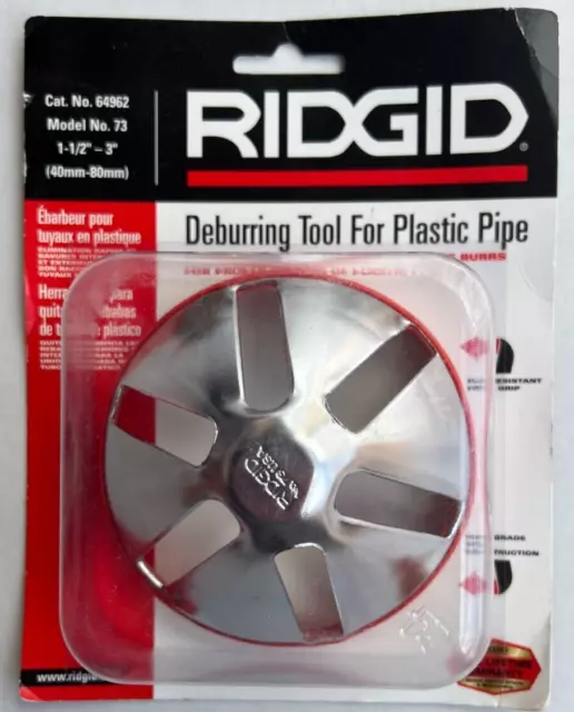NEW - Ridgid 64962 Model #73 Deburring Tool for Plastic and Tubing, 1-1/2" - 3"