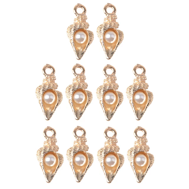 10 Stück Conch Beads Charms Schmuckherstellung Anhänger Handwerkszubehör