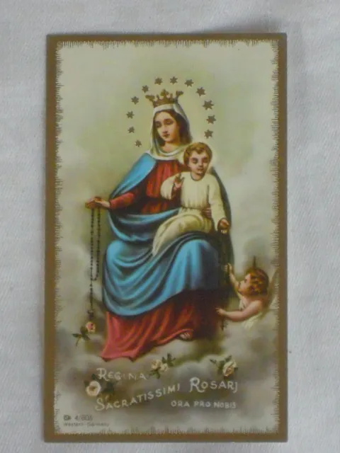 Andachtsbild Marienbild Gebetsbild Santino, Holy Card Regina Sacratissimi Rosarj