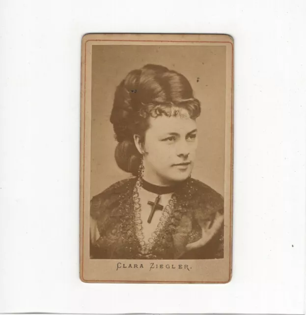 CDV Foto Damenportrait / Clara Ziegler / Schauspielerin - 1870er