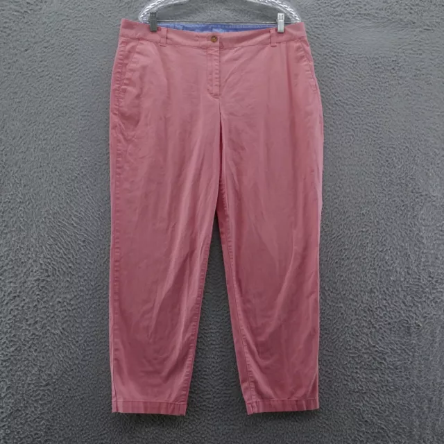 Talbots Women Weekend Chino Pants 16 Peach Pink Lightweight Cotton Casual Preppy