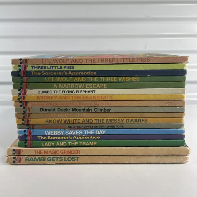 Vintage Lot Of 17 Disney Wonderful World Of Reading Children's Books