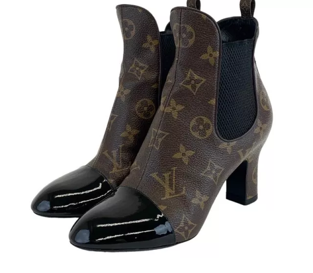 AUTHENTIC LOUIS VUITTON brown suede & fur boots LV logo sz 35 w box $2700  EUC! $659.99 - PicClick