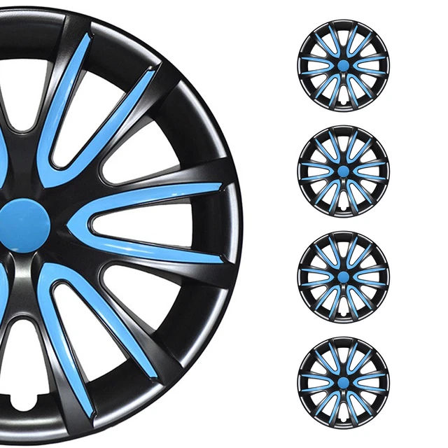 14& WHEEL COVERS Hubcaps for Kia Forte Black Blue Gloss EUR 111,48
