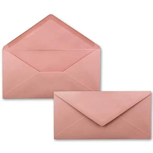 Lot de 25 enveloppes à lettres rose vieilli rose DIN long – 110 x 220 mm 11 x...