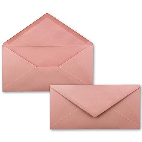 Lot de 25 enveloppes à lettres rose vieilli rose DIN long – 110 x 220 mm 11 x...