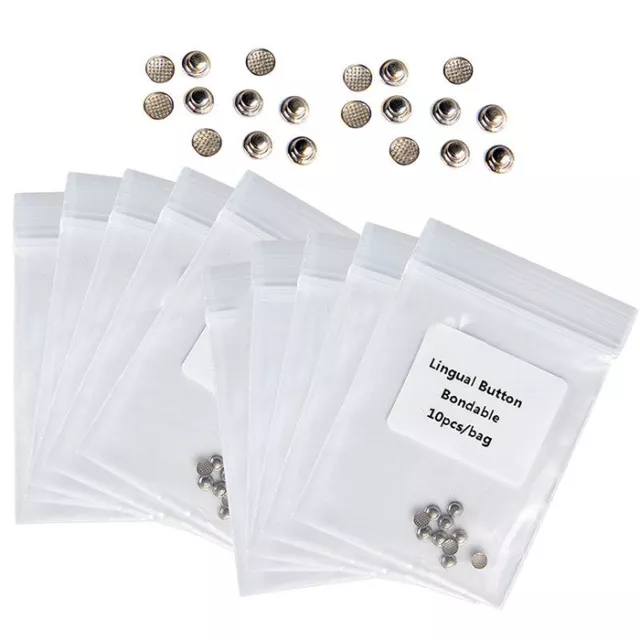 100pcs/bag  Dental Orthodontic Lingual Buttons For Bondable Round Base with mesh