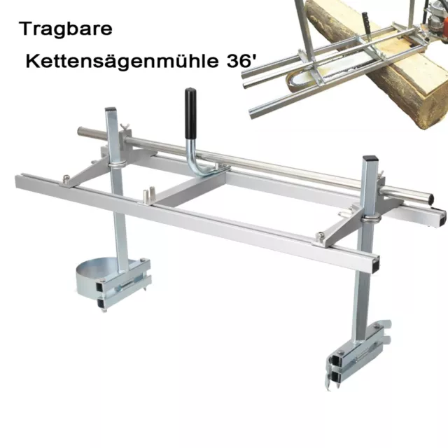 Sägewerk vertikal, Aluminium und Edelstahl Anbaugerät mobil für Motorsäge