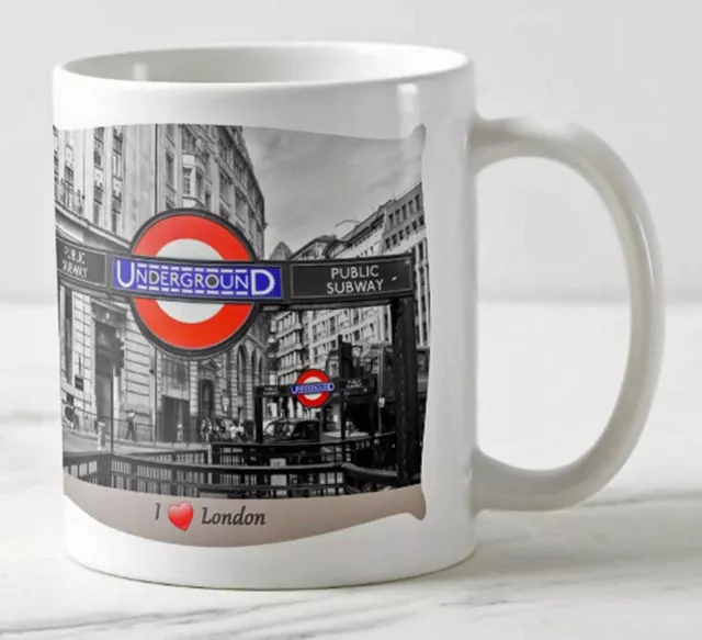 Becher / Tasse: I love London - Underground Station - Fotos Bilder Souvenirs