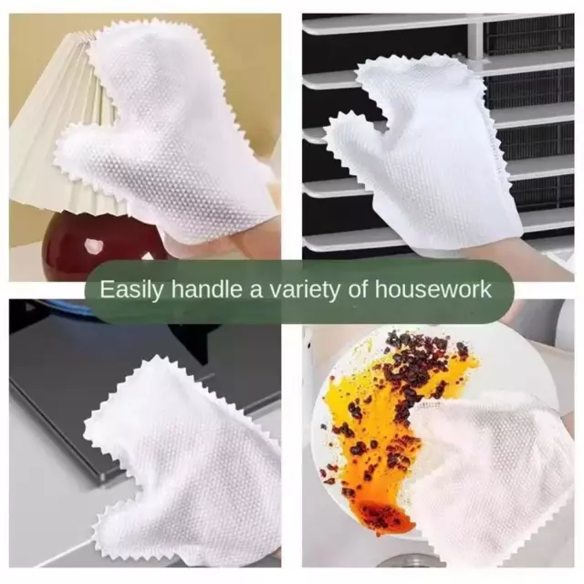 Lazy Cloth Gloves Household Cleaning Dusting Gloves Microfiber Cloth~