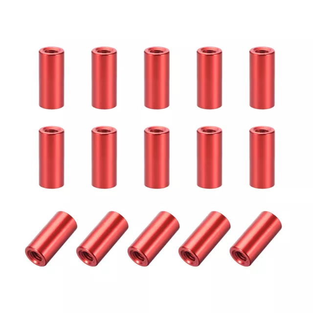 15uds M3x12mm Redondo Aluminio Separador Columna Espaciador Hembra Rojo para DIY