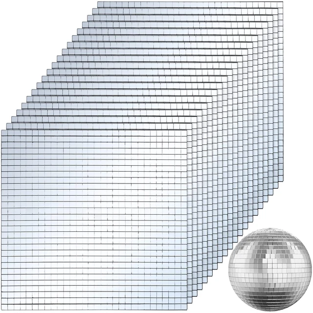36000 Pieces Mirror Mosaic Tiles, 5 x 5 mm Self Adhesive Mirror Sticke...