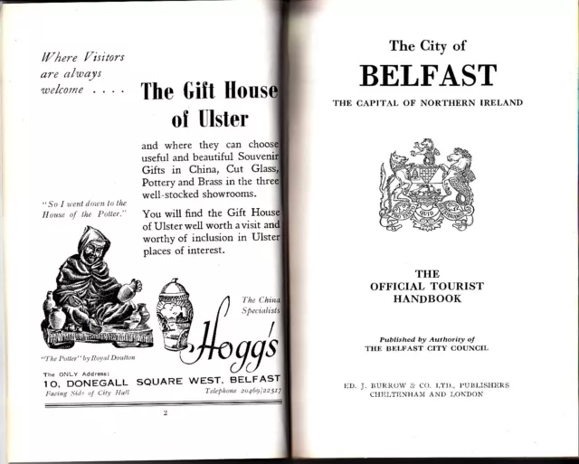 Belfast The Official Tourist Handbook Capital of Northern Ireland Burrow Ads 2