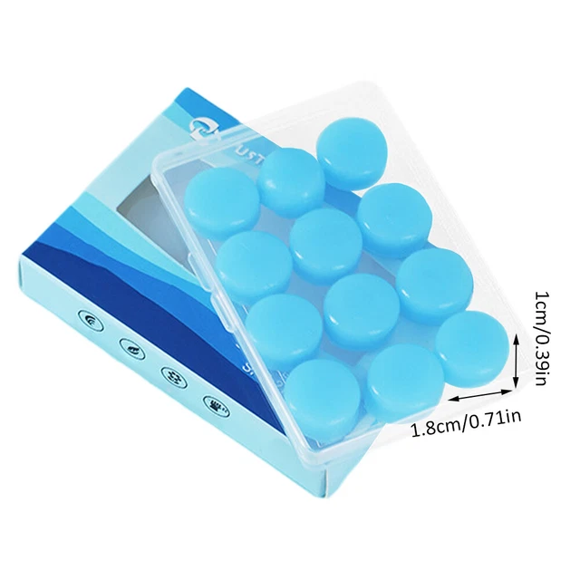 12pcs Noise Cancelling Ear Plugs Concert Blue Airplane Waterproof For Swimming