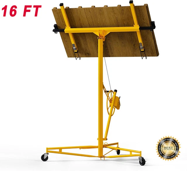 16FT Caster Foldable Drywall Tools Hoist Plaster Board Lifter Panel Sheet Lift